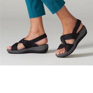 Clarks Black Strappy Sandals